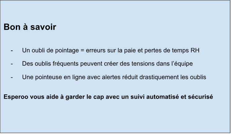 oubli de pointage